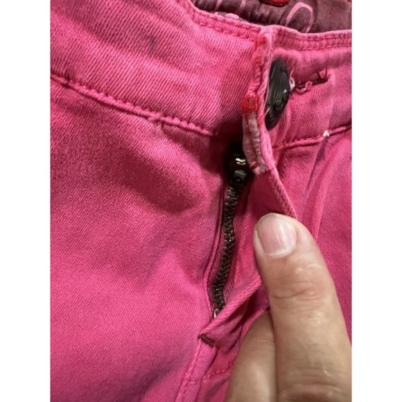 Maxime Cossoguy Jeans Womens 27‎ Pink Denim Pocketed Belted Zip Ladies 27x32 - Picture 5 of 13